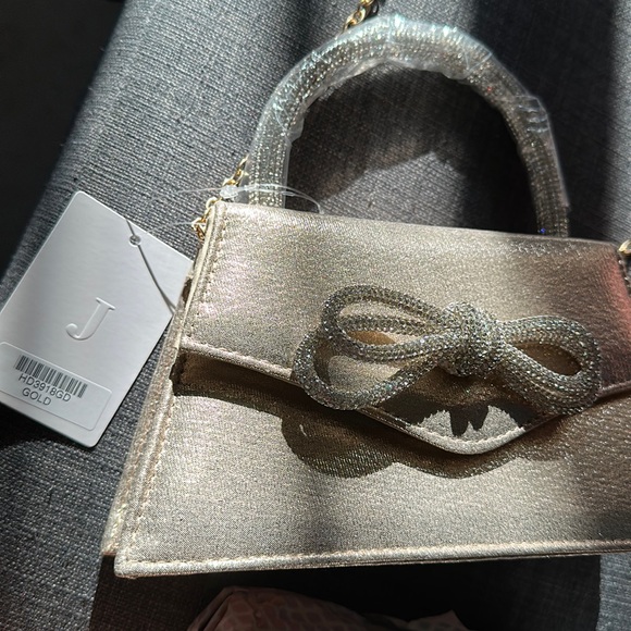 Rose gold satin silk glitter ribbon purse bag - Picture 2 of 6